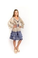 Vestido Corto Divya Blue y gris - Imagen 2