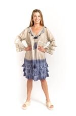 Vestido Corto Divya Blue y gris