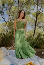 Falda Larga Reina Green - Imagen 3