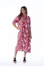 Camisa Larga Clara Ikat Red