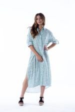 Camisa Larga Paula Aqua Dot