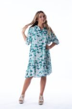 Camisa Midi Sara Aqua Ginko