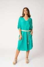 Vestido Corto Athenea Aqua Solid