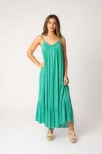 Vestido Largo África Aqua Solid