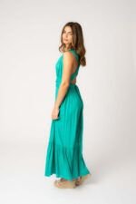 Vestido Largo Daisy Aqua Solid - Imagen 2
