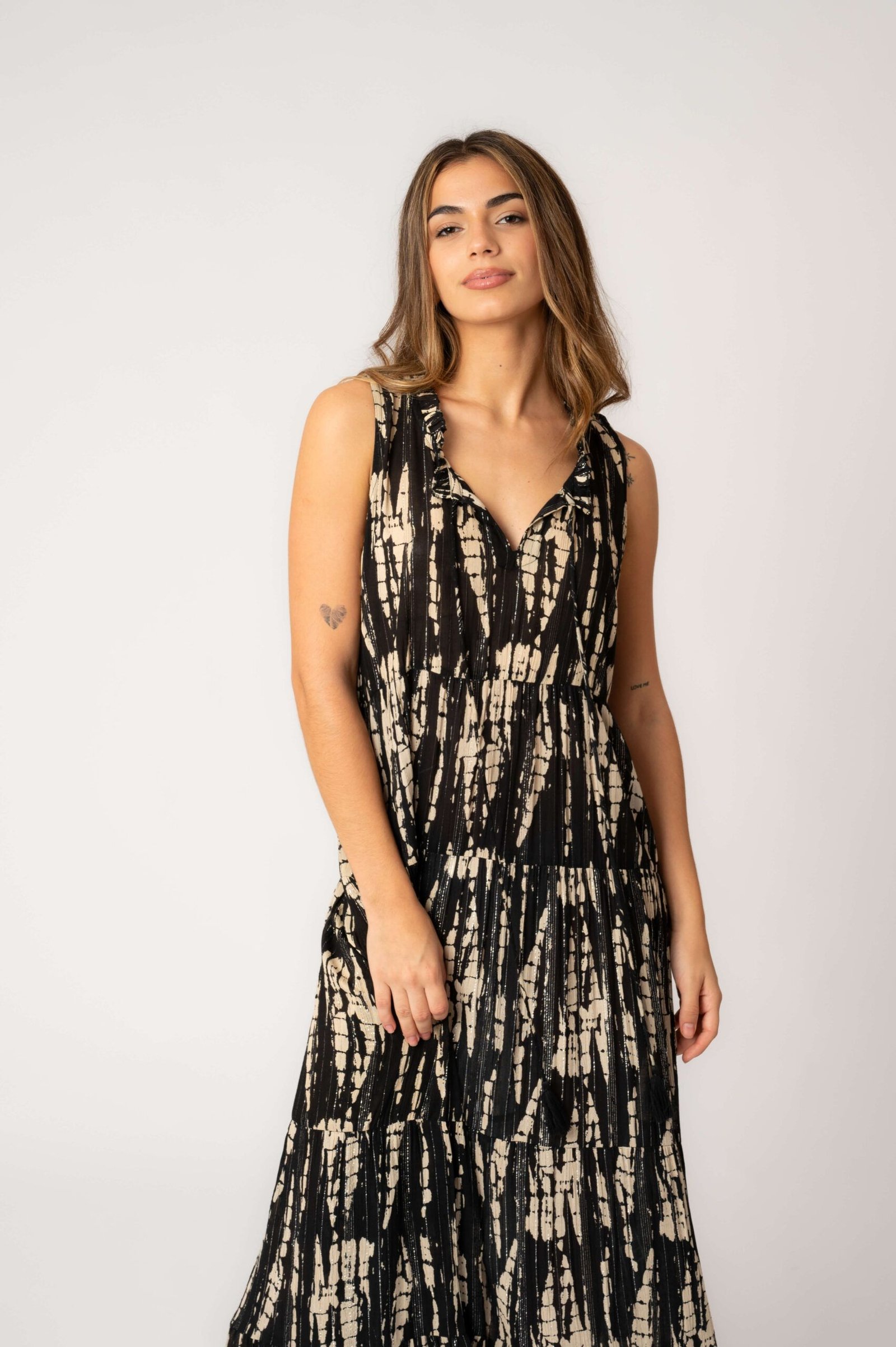 FERNANDA BLACK LUREX 2 Vestido Largo Fernanda Black Lurex - Imagen 1