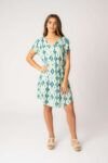 Vestido Corto Fresh Aqua Rombos