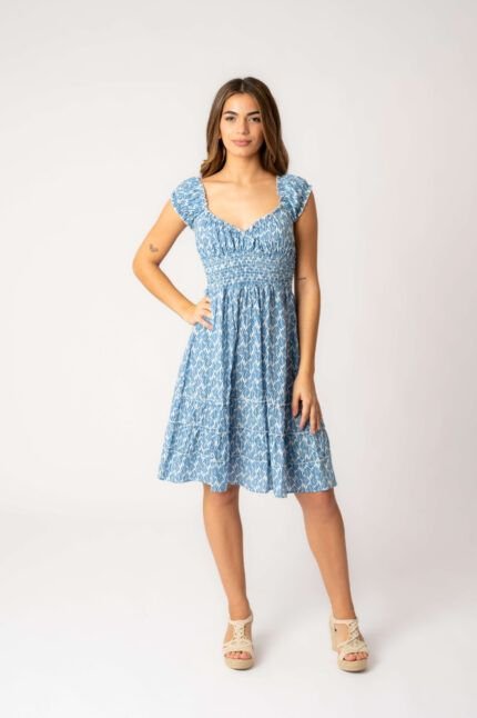 Vestido Corto Lisa Blue