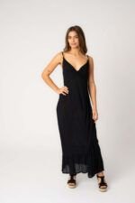 Vestido Largo Mica Black Solid