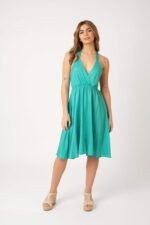 Vestido Corto Mikonos Aqua Solid