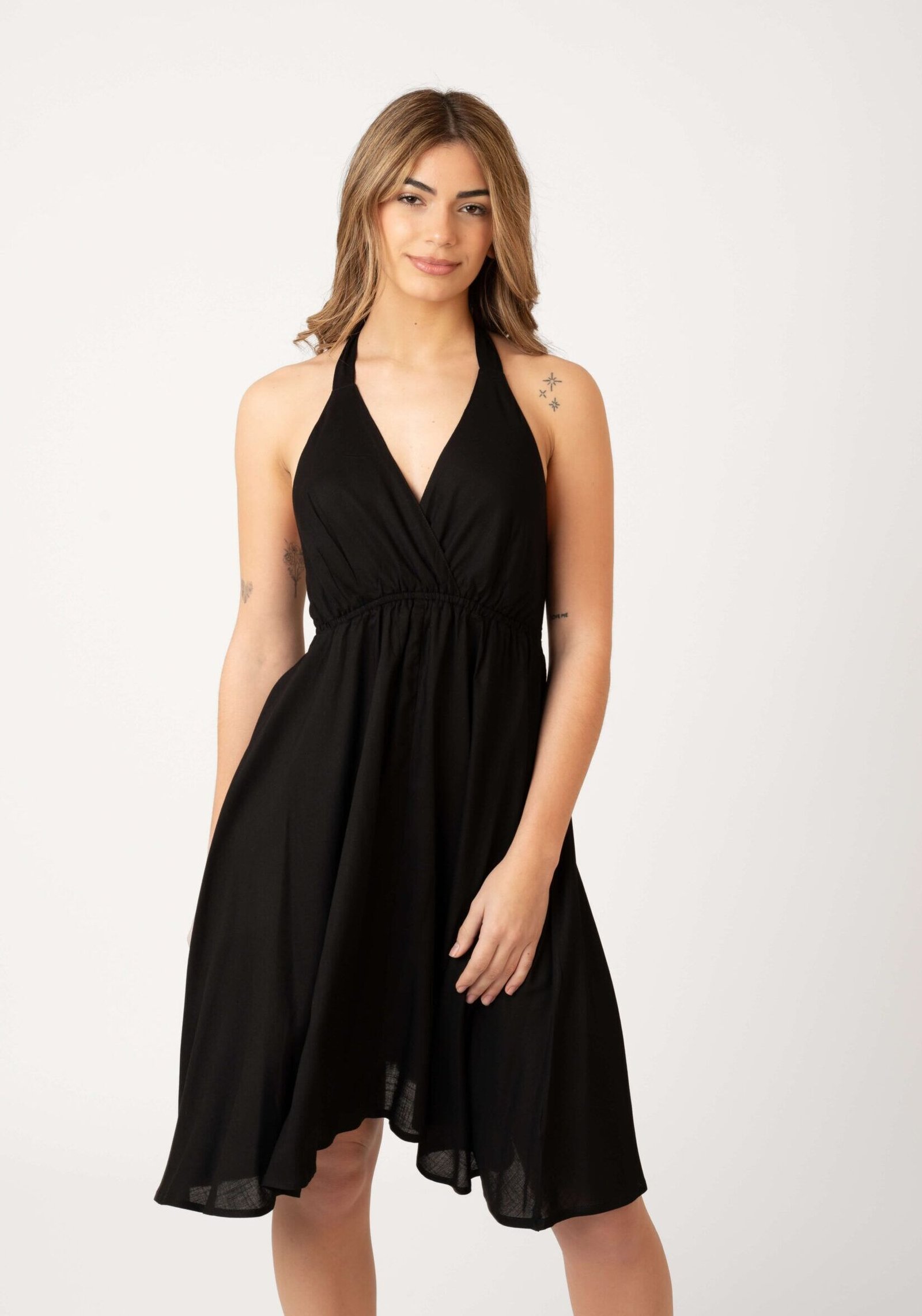 MIKONOS BLACK SOLID 4 Vestido Corto Mikonos Black - Imagen 1