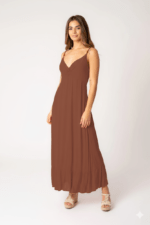 Vestido Largo Mica Chocolate - Imagen 2