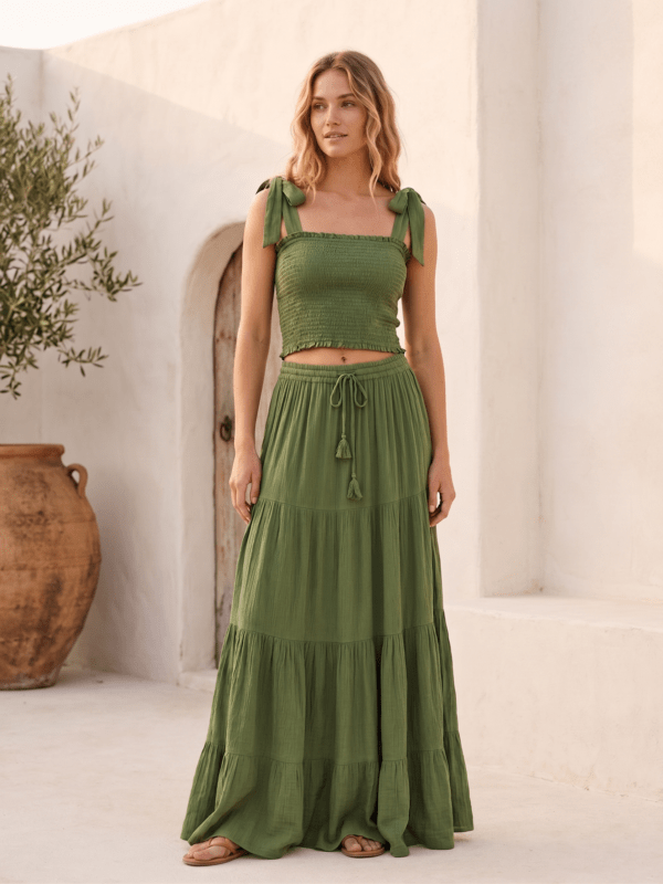 Falda Larga Reina Green