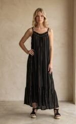 Vestido Largo África Black/Golden