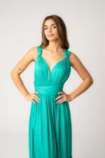 Vestido Largo Daisy Aqua Solid - Imagen 4