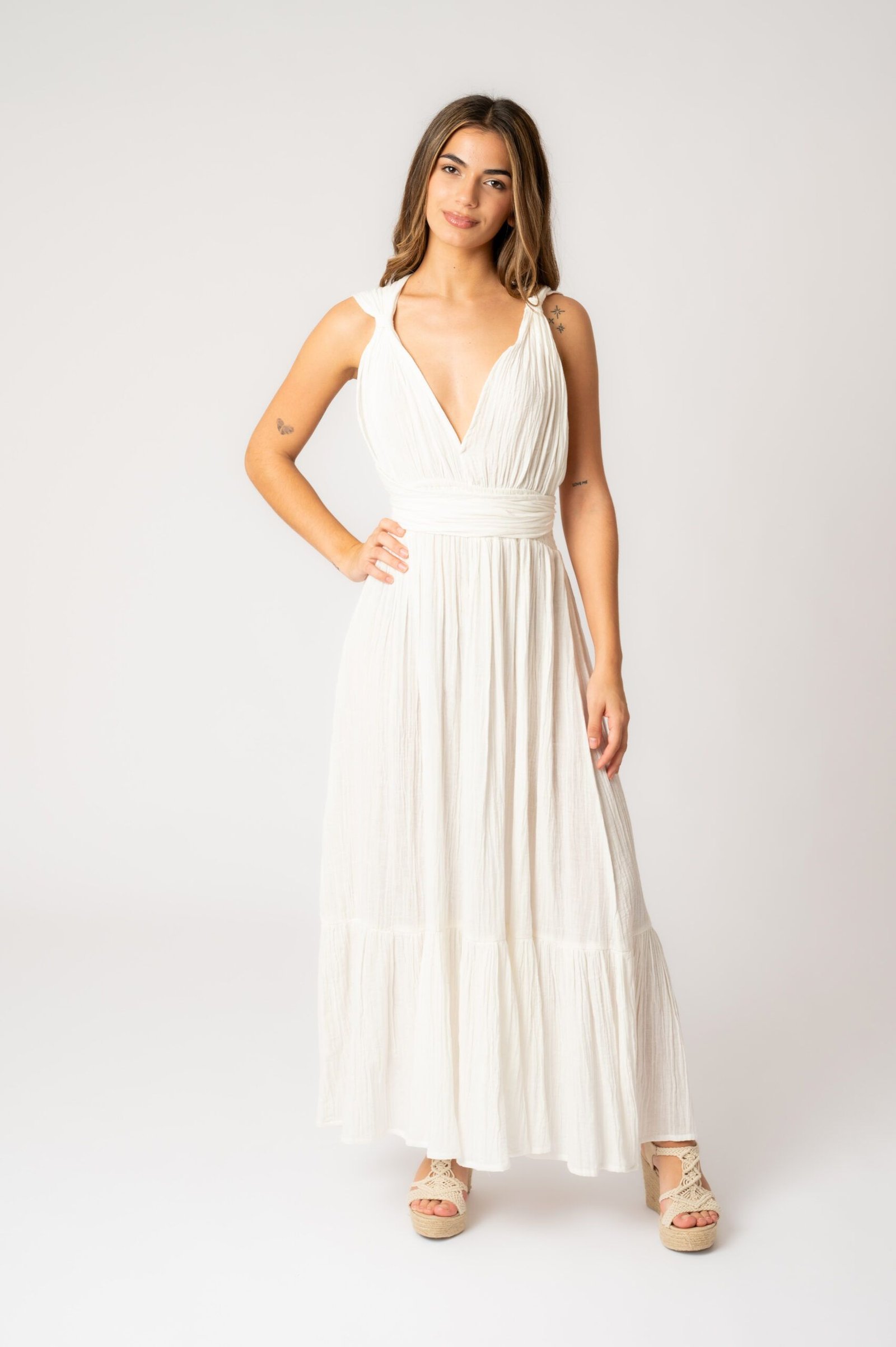 MAKIARA 2025 Vestido Largo Daisy White - Imagen 1