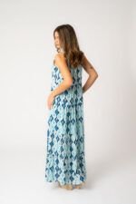 Vestido Largo Fernanda Blue Rombos - Imagen 2
