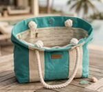 Bolso Bicolor Formentera Natural Green - Imagen 2