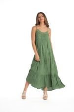 Vestido Largo África Green Solid - Imagen 3