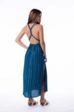 Vestido Largo Indira Blue Gold - Imagen 3