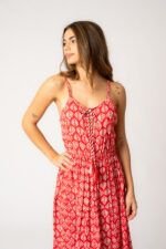 Vestido Largo Marcia Coral Leaf - Imagen 3