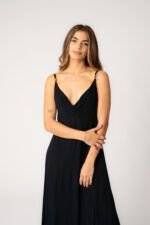 Vestido Largo Mica Black Solid - Imagen 3