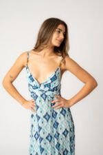 Vestido Largo Mica Blue Rombos - Imagen 4