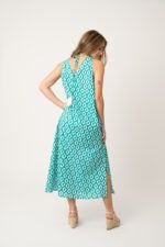 Vestido Largo Pilar Aqua Rombos - Imagen 3