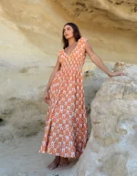 Vestido Largo June Teja