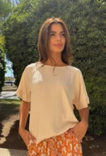 Blusa Round Neck Beige