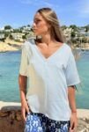 Blusa V-Neck Blouse Sky Blue