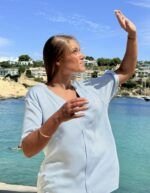 Blusa V-Neck Blouse Sky Blue - Imagen 2