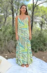 Vestido Largo Butterfly Areca Green