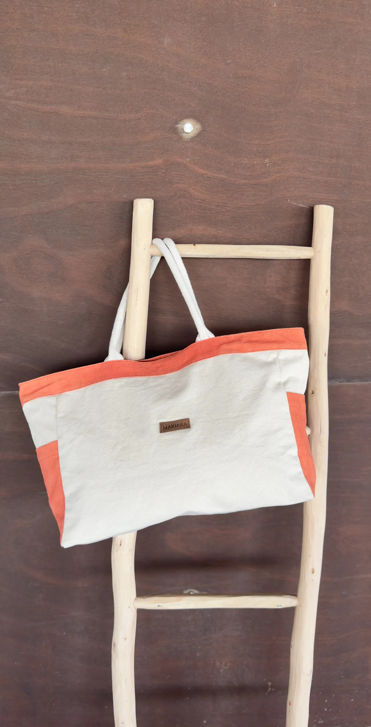 92733258 Bolso Bicolor Niza Natural Teja - Imagen 1