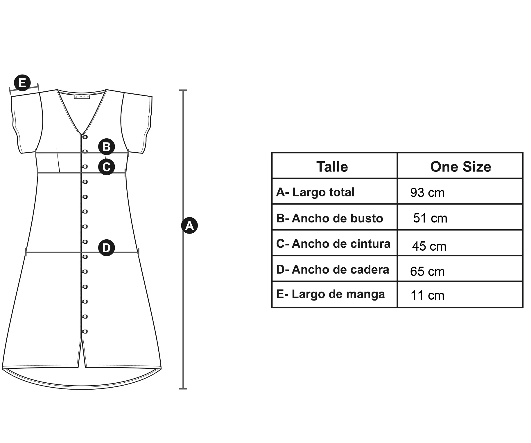 Medidas modelo Corina